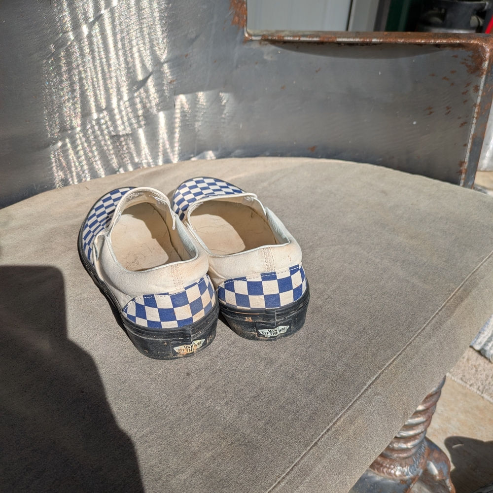 Vans Blue and White Checkerboard Slip-ons - Picture 4 of 6